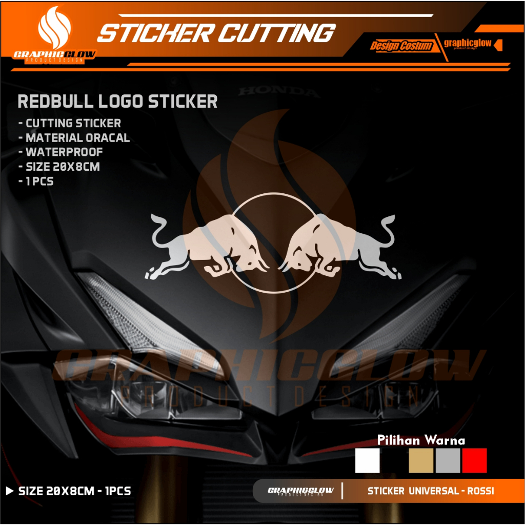 STICKER CUTTING STIKER LOGO REDBULL R15 R25 NINJA GSX KTM DUCATI NMAX PREMIUM QUALITY