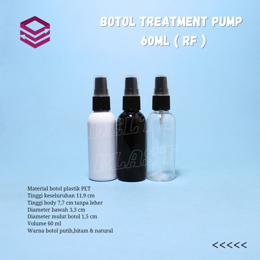Botol pump treatment 60ml / Botol pump 60ml / Treatment pump hitam