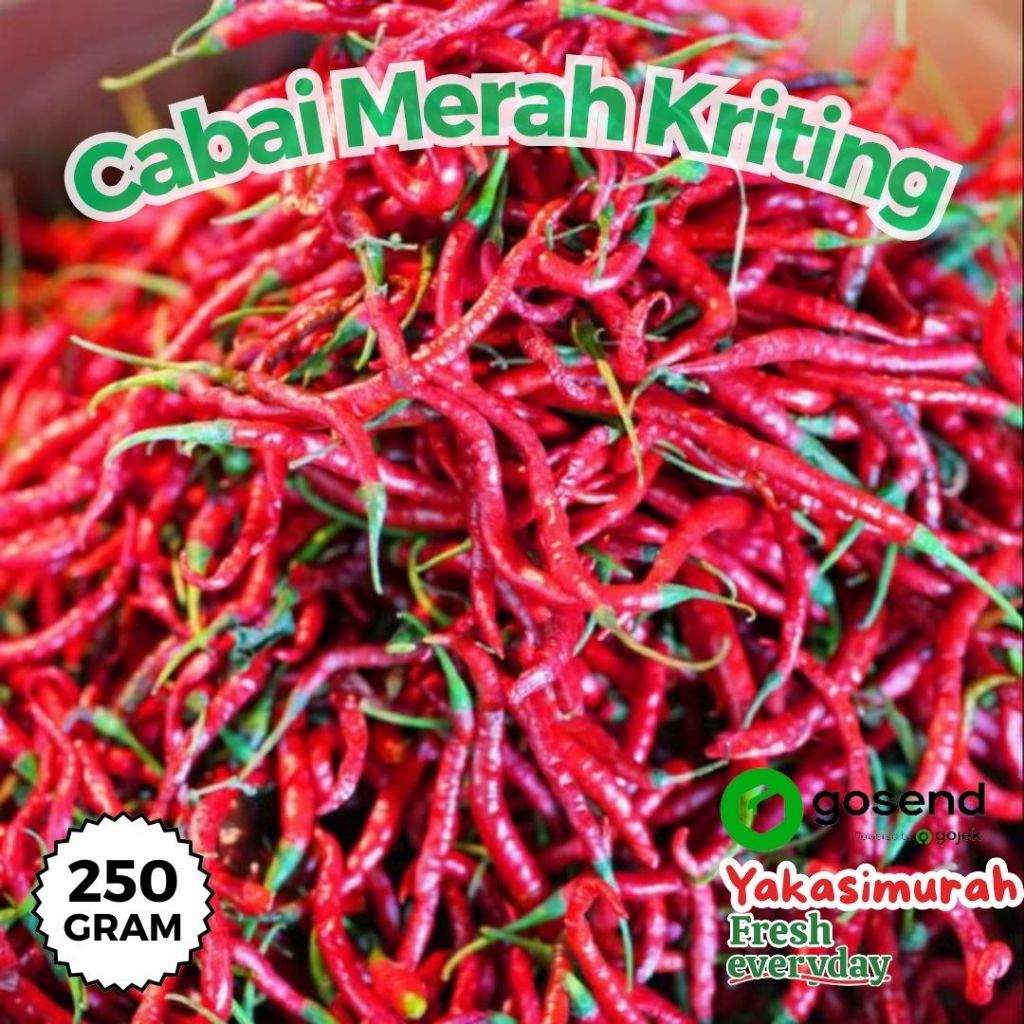 

Cabe Merah Keriting / Cabai Merah Keriting Pedas 250 gram