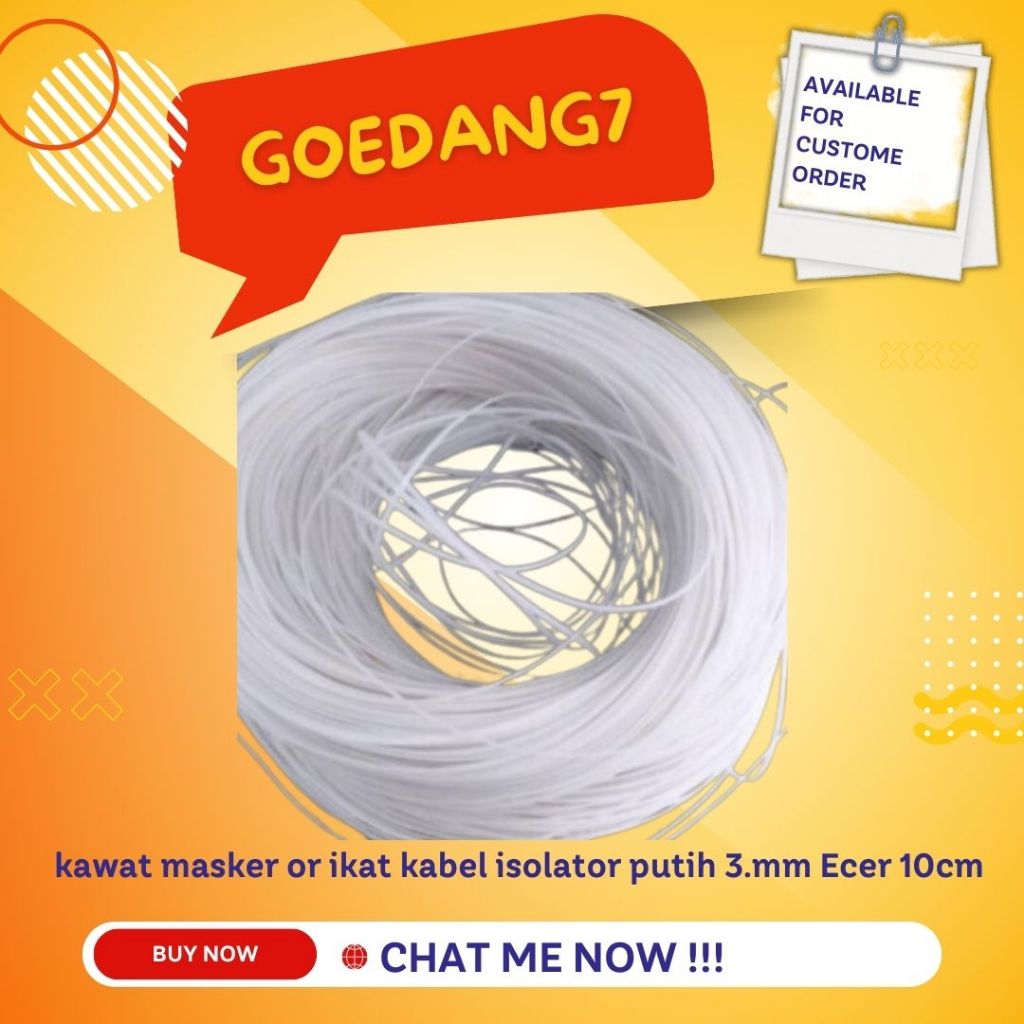 kawat masker or ikat kabel isolator putih 3.mm Ecer 10cm
