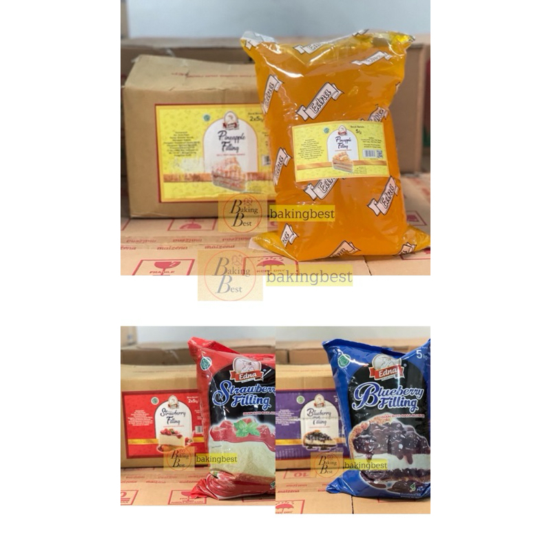 

Premium Selai Buah Edna REPACK (250 gr, 500 gr dan 1 kg). Strawberry, Nanas, Blueberry Halal BPOM RI