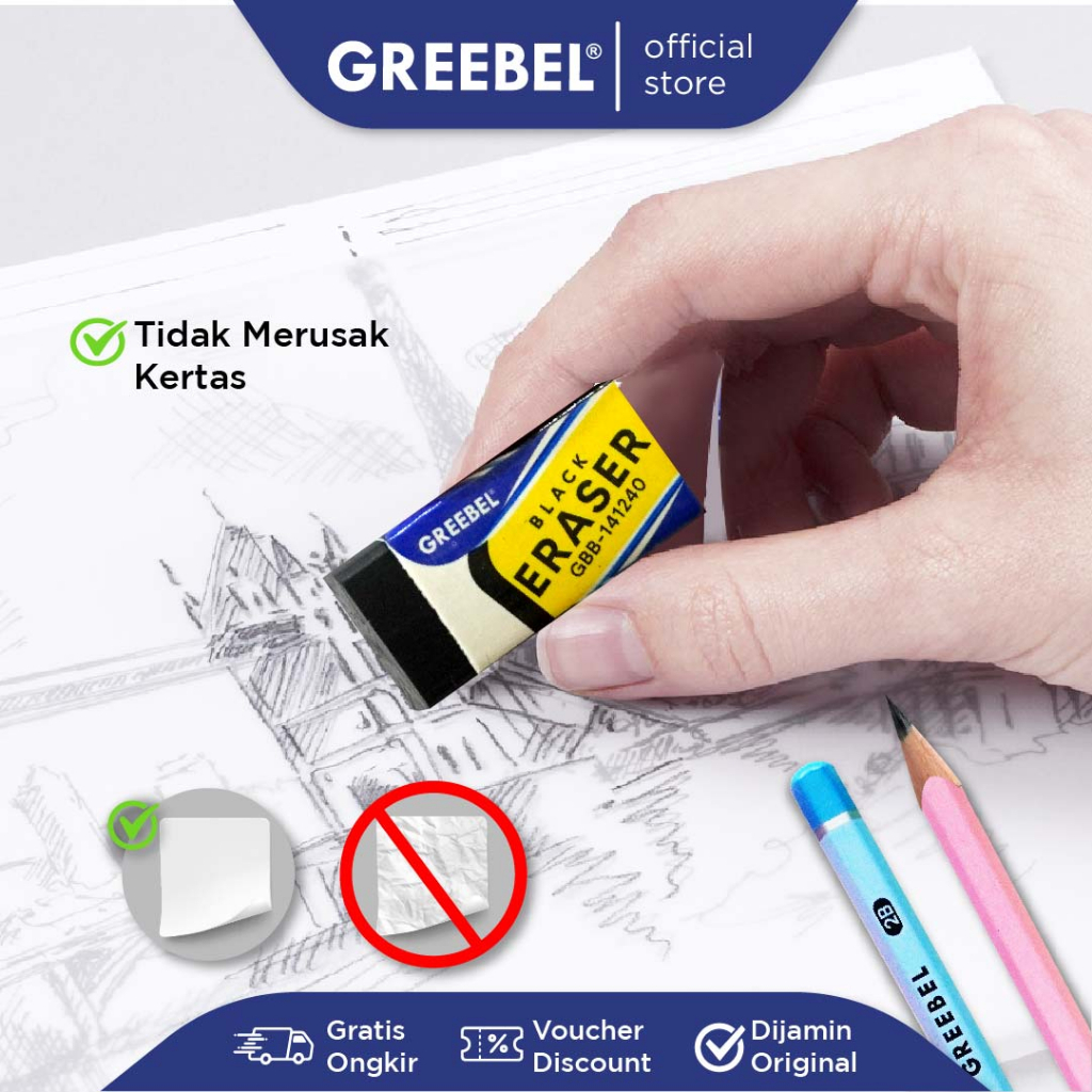 

Penghapus Greebel GB-40 Black / White Eraser