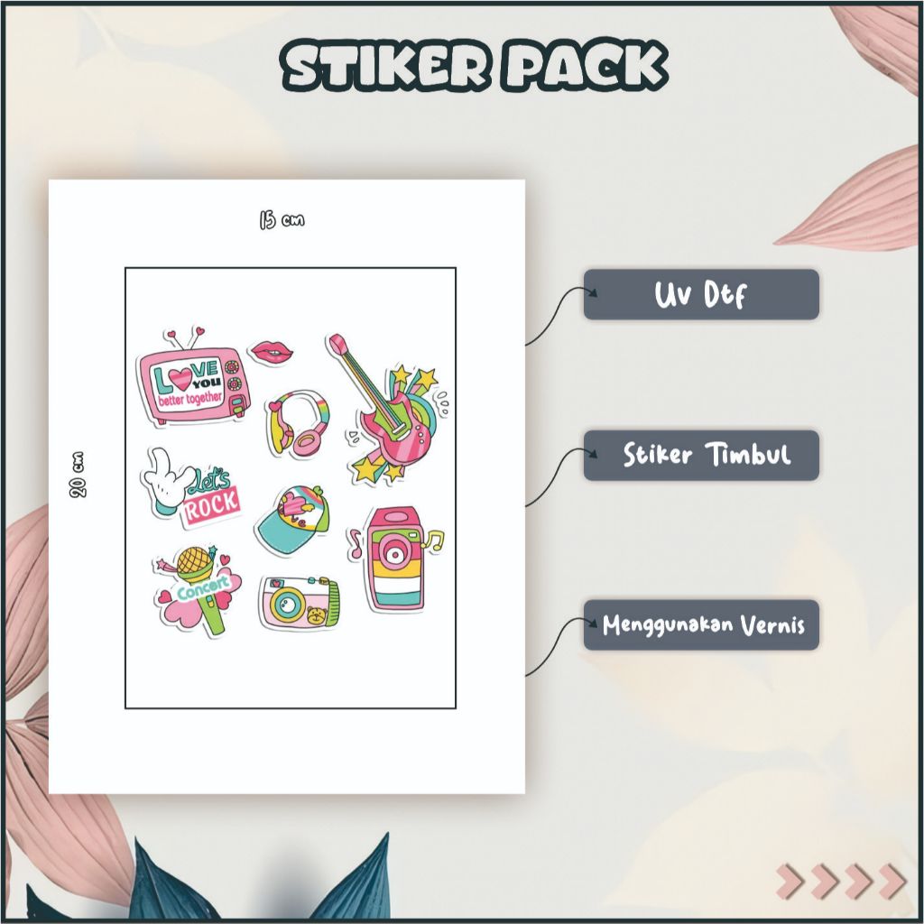 

Stiker Sticker Setiker Setikker Tumbler LAptop Hp Cermin Lemari Pack UV DTF Motif Nuangsa Pink P55