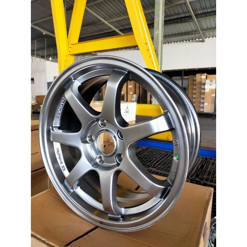 1 BIJI Velg Mobil Volk Rays TE 37 Ring 16 lubang 5 R16 hole 5 HYPERBLACK  jual SATUAN BIJIAN spare v