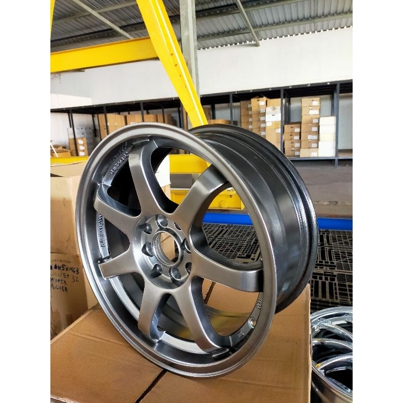 Velg Mobil Volk Rays TE 37 Ring 16 lubang 8 R16 hole 8 HYPERBLACK  jual SATUAN BIJIAN spare velg unt