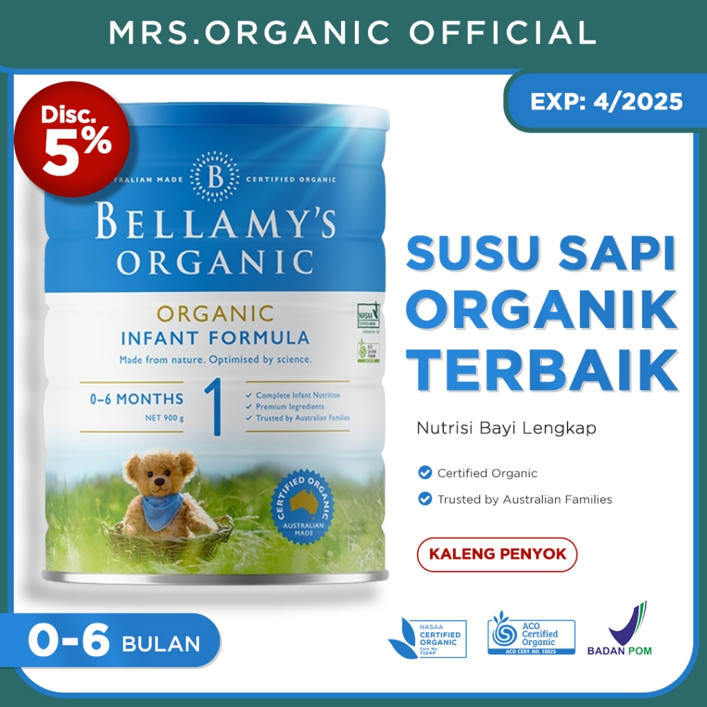 

KALENG PENYOK! BELLAMYS ORGANIC STEP 1 INFANT FORMULA 900 GR