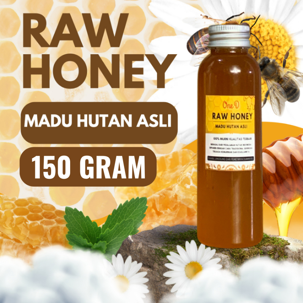 

OneD Raw Honey 150GR Madu Hutan Asli Madu Murni kesehatan Honey Healthy Madu Original