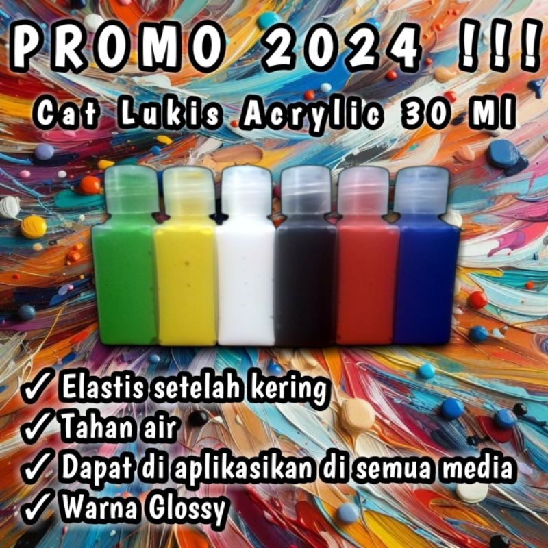 

promo cat lukis akrilik acrylic AADC 30ml set isi 6 warna