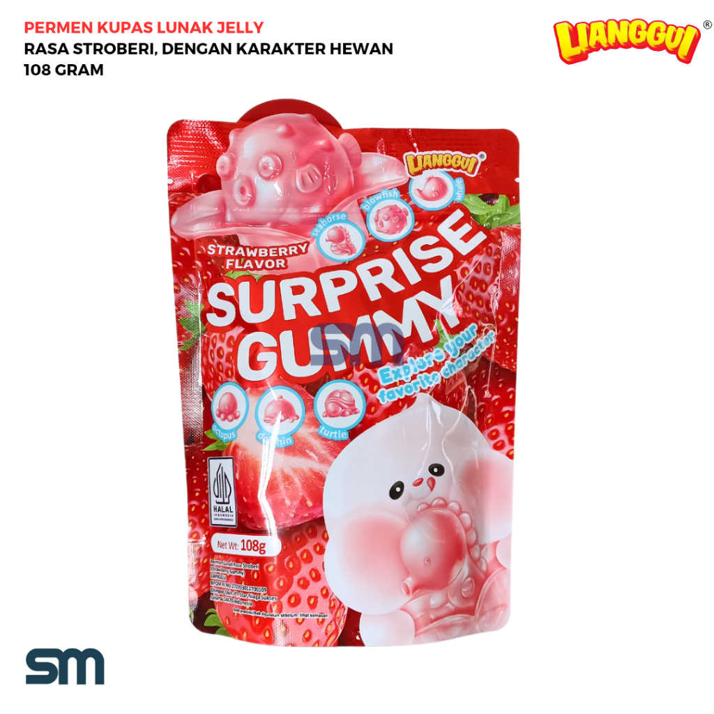 

LIANGGUI PERMEN LUNAK SURPRISE GUMMY JELLY ANEKA RASA BUAH 108 GRAM