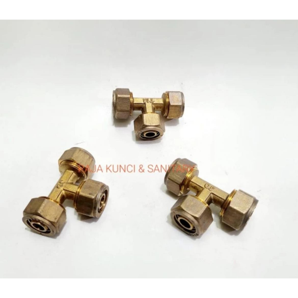 Tee Drat Dalam Kuningan 1/2 inch Air Panas / Sambungan Air Panas T 16