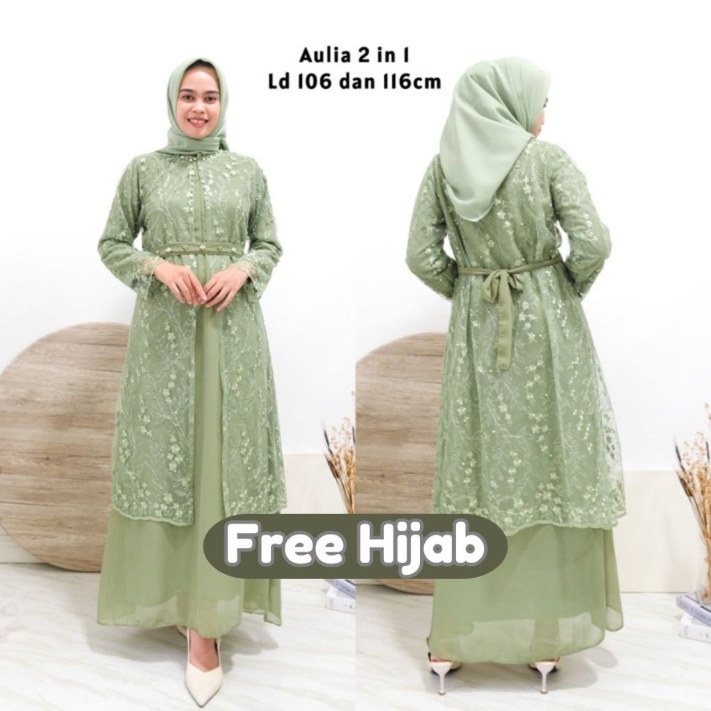 READY STOK  GAMIS JUWITA AULIA 2 IN 1 DRESS BRUKAT TILE MAXI | DRESS KONDANGAN TERBARU 2025