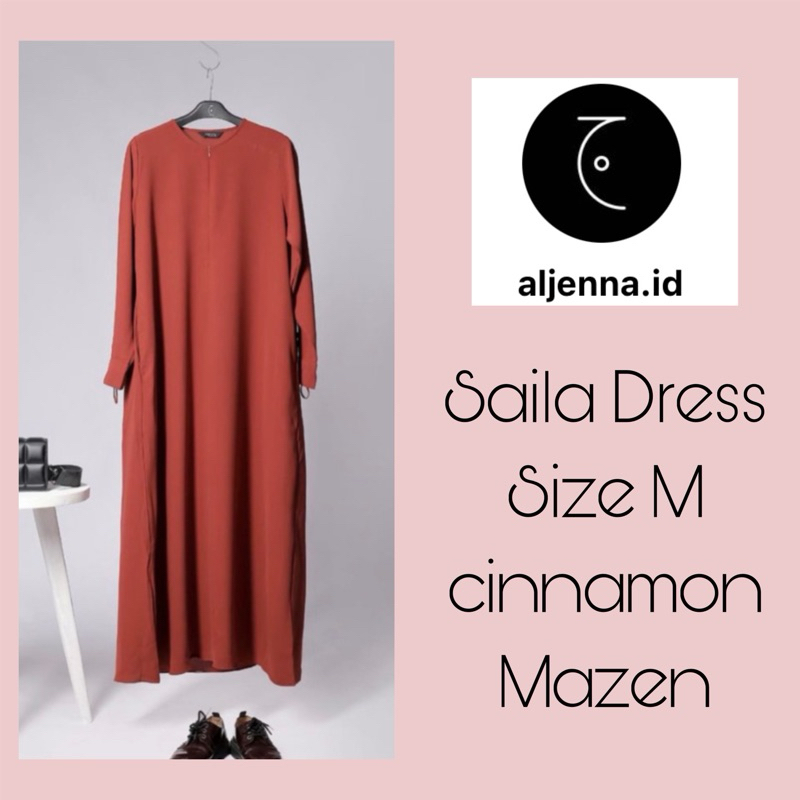 preloved saila dress aljenna size M cinnamon mazen