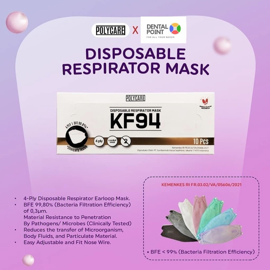 Masker KF94 Polycare 4Ply (isi 10 pcs)