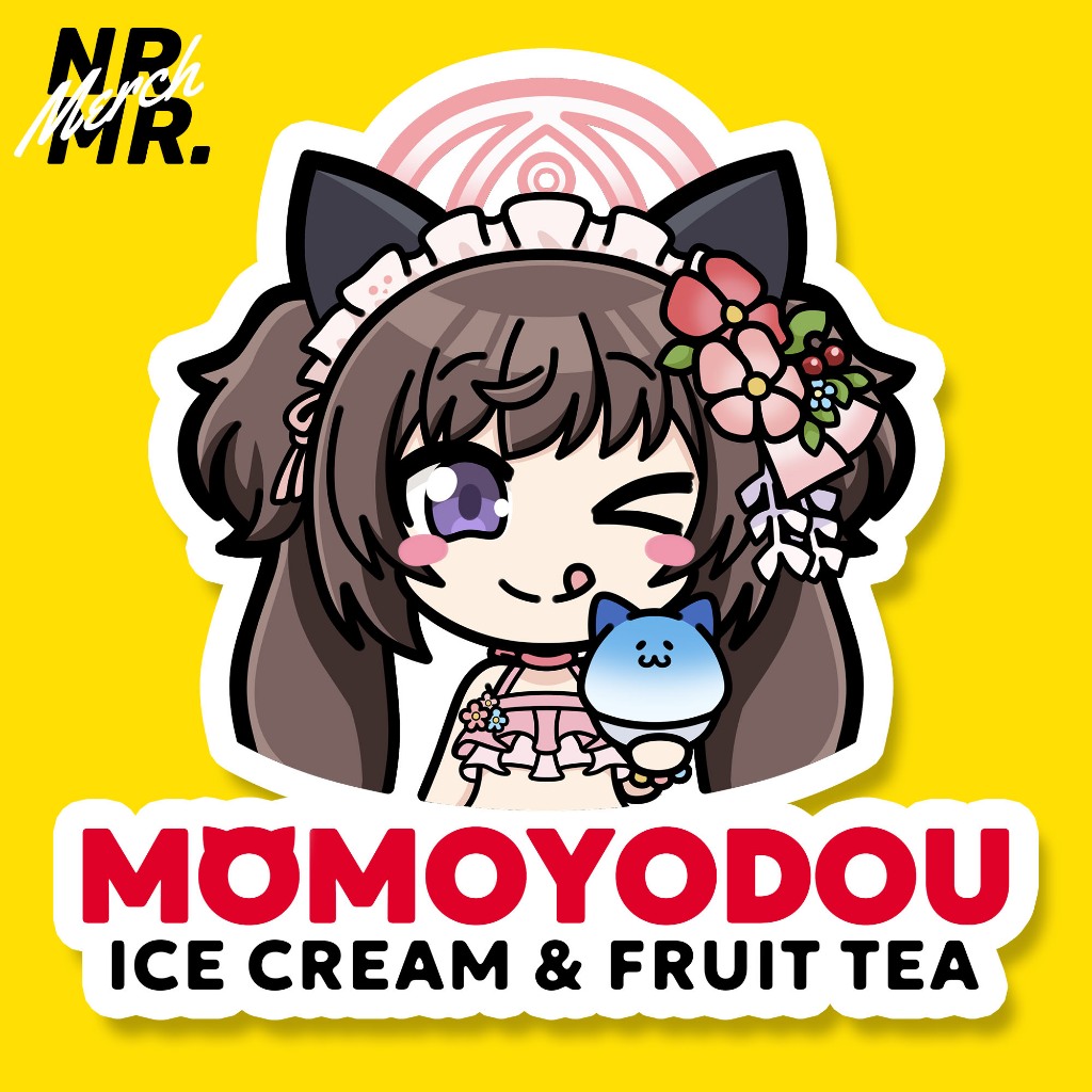 

Stiker "Momoyodou Ice Cream & Fruit Tea" Kawawa Shizuko Blue Archive Anime Chibi