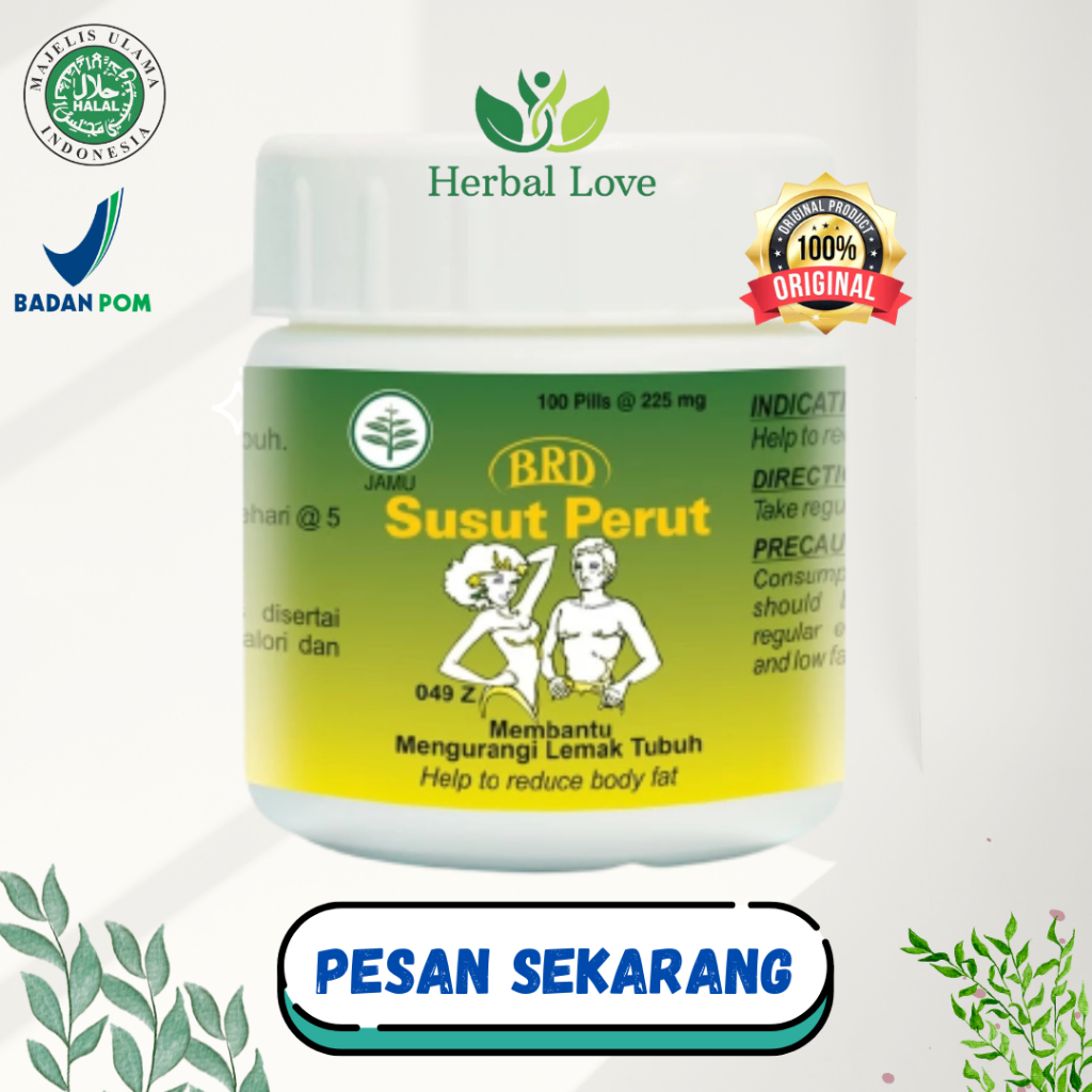 TERLARIS SUSUT PERUT 100 PIL - Borobudur Herbal - Untuk diyet, mengurangi lemak dan menurunkan berat