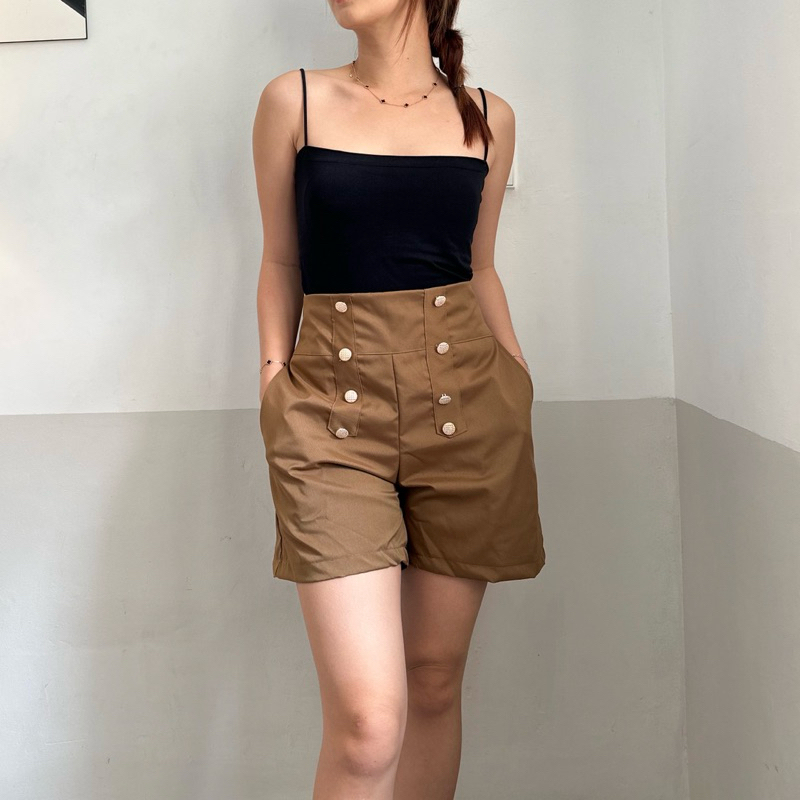 AVE 107 - ViRa HW Short Pants | Celana Pendek Wanita Highwaist katun