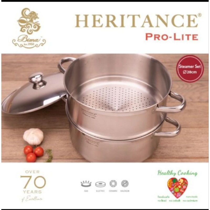 Bima Heritance Pro-Lite 2-Tier Steamer 28cm (BP121528) /kukusan stainless bima