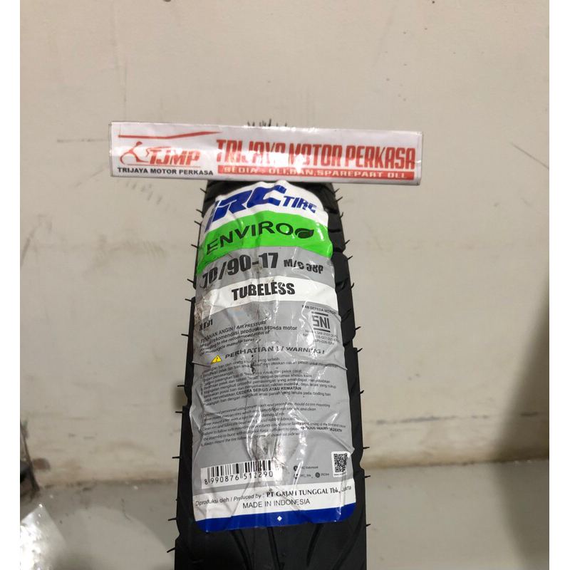 70/90-17 M/C 38P BAN LUAR ENVIRO NR91 TUBELES IRC
