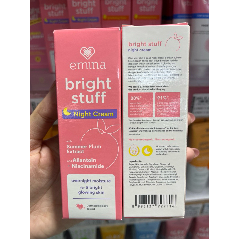 Emina Bright Stuff Night Cream | emina night cream