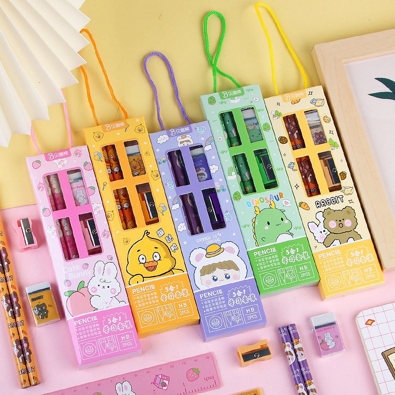 

GROSIR 3pcs set stationery paket alat tulis sekolah anak hadiah hampers kado lomba anak KODE U1E3