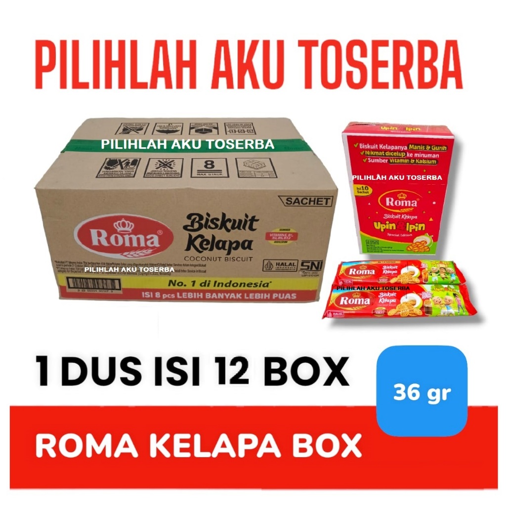 

Biskuit Roma Kelapa Renceng / Sachet kemasan BOX - ( HARGA 1 DUS )