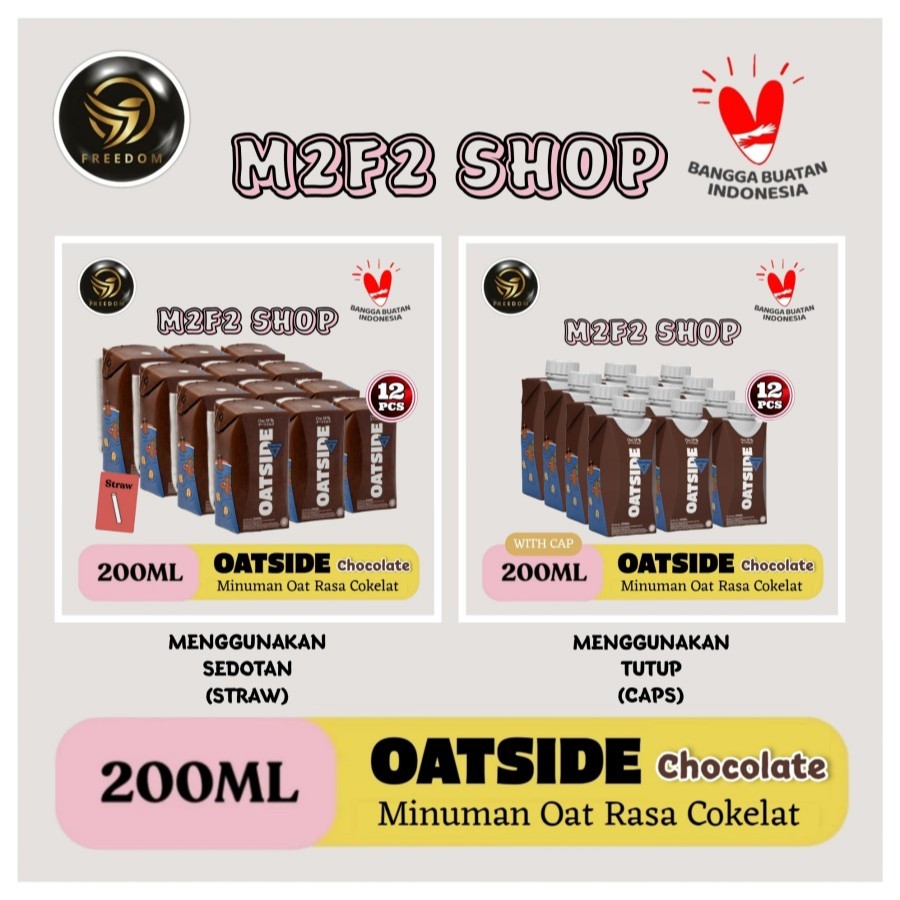 

OATSIDE Mini Chocolate Oat Milk | Susu Gandum Cokelat Kotak UHT - 200 ml (Kemasan 12 Pcs)