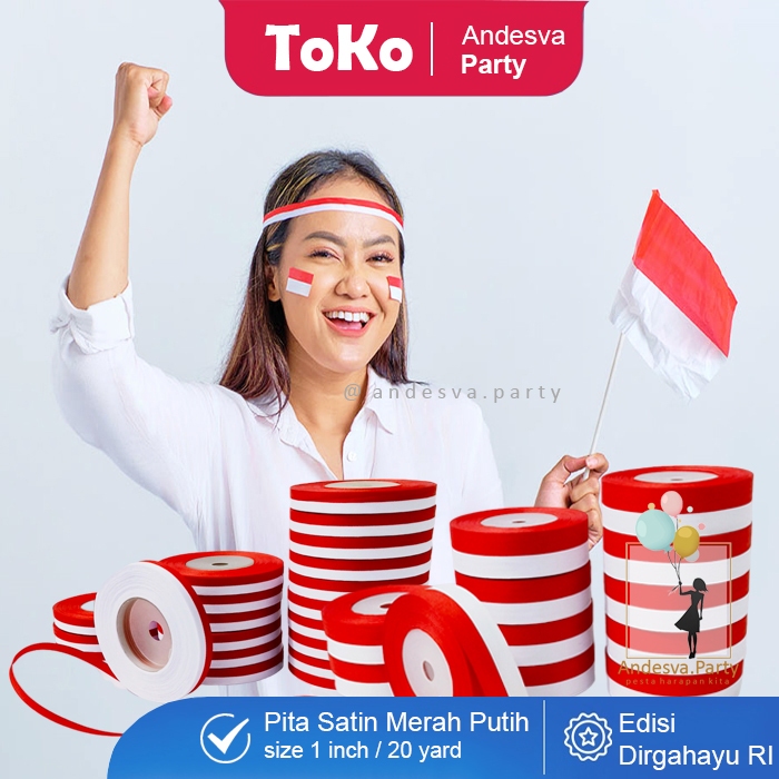 

Sumberr Warasss Pita Satin Merah Putih 1 Inci / Hiasan 17 Agustus / Hut Ri / Pita Kain /Pita Hiasan