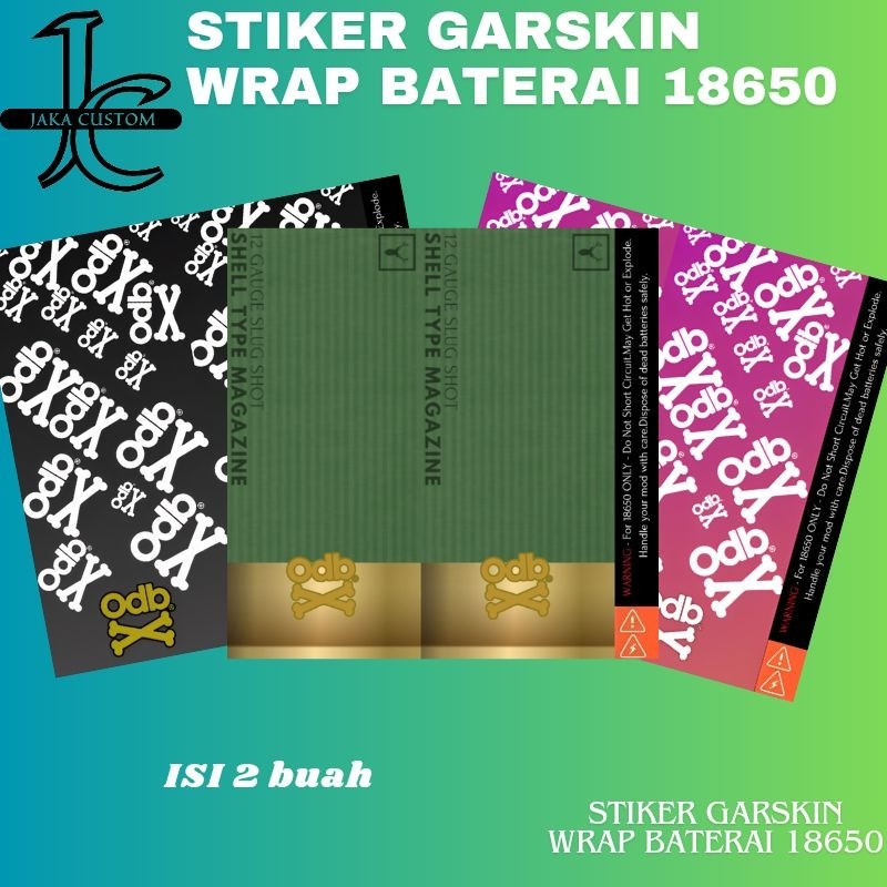 Jaka Custom - Skin Stiker Wrap Baterai 18650 Motif Limited ODB V1 Full Desain Untuk Melindungxi Dan 