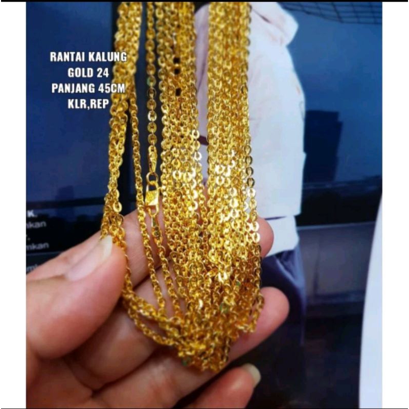 Kalung kristal lapis emas 24k, awet dipakai sehari hari