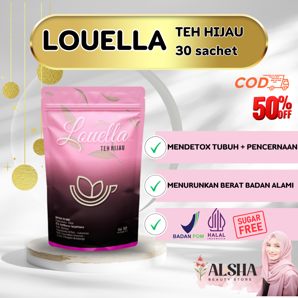 

LOUELLA Tea Original Isi 30 Kantong - Mengandung Teh Hijau Diet - Booster Diet -Teh Pelangsing Herbal Alami