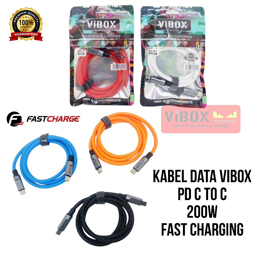 Vibox PDC200W Kabel Data Type C to Type C Cable Power Delivery PD 200W Fast Charging