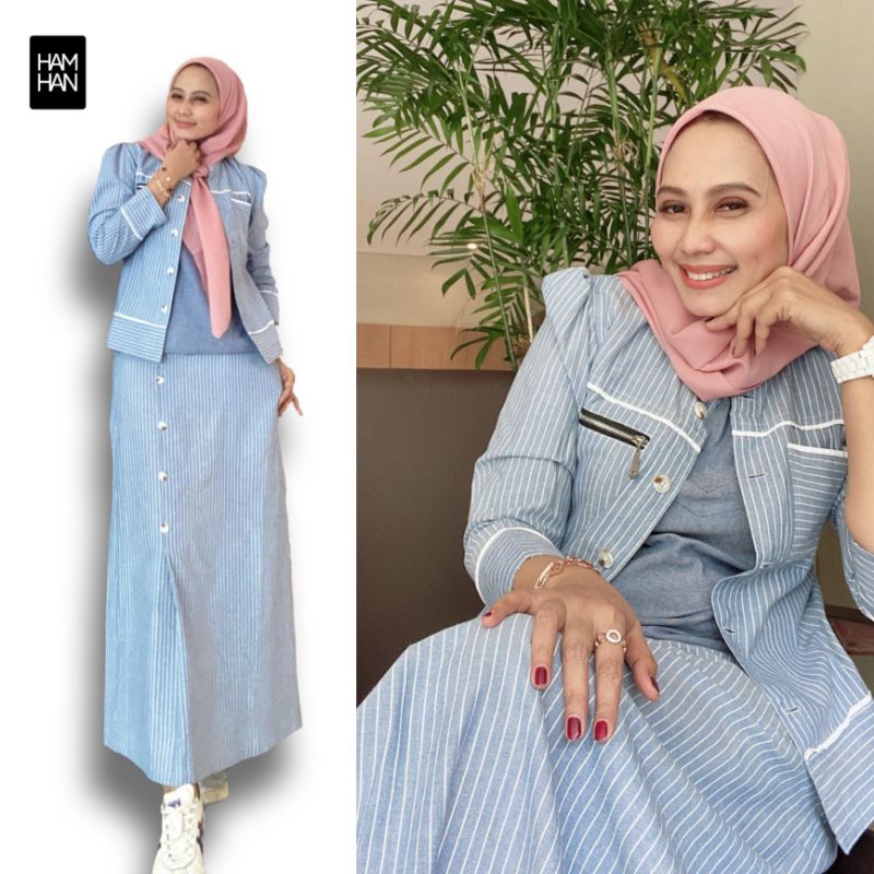 One Set Oxf | One Set Rok | Setelan Rok | baju wanita terbaru | baju wanita | rok