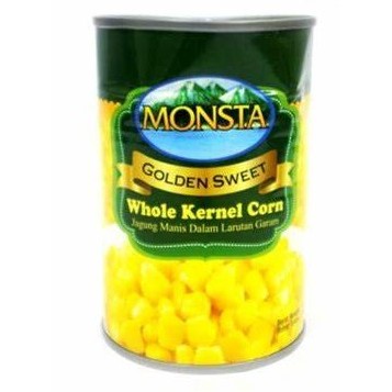 

MONSTA WHOLE KERNEL CORN 425GRM / PRODUCT THAILAND / CHINA Biji jagung kaleng