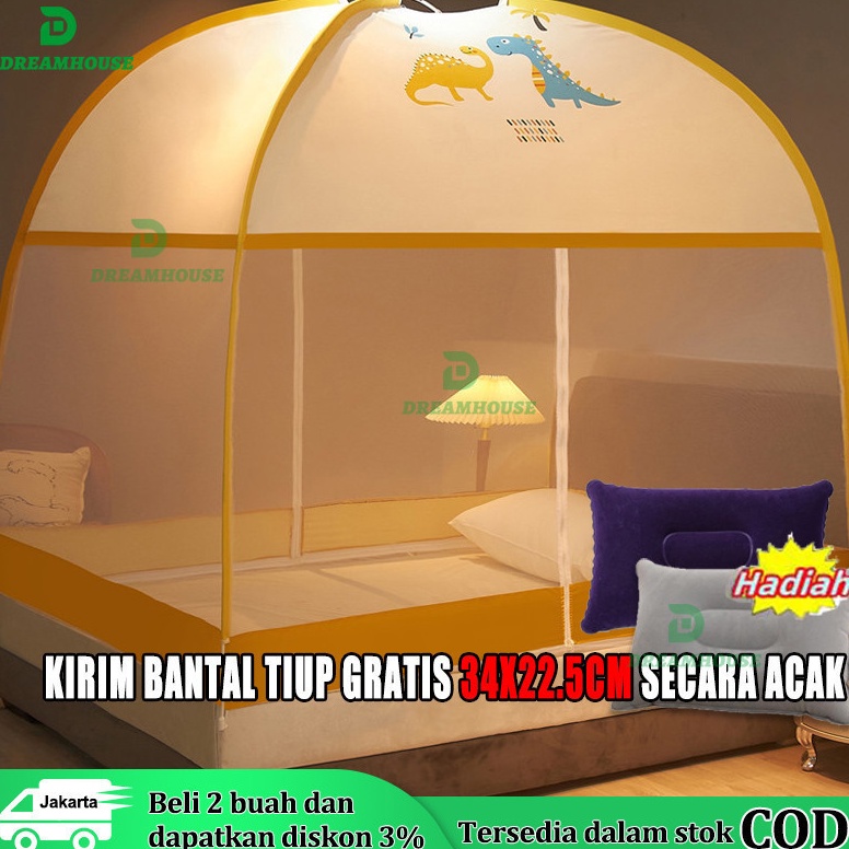 Model Baru Bantal gratisKelambu tidur bentuk kotak 18x2cm 2x22cm Kelambu Lipat Kelambu tidur kelambu