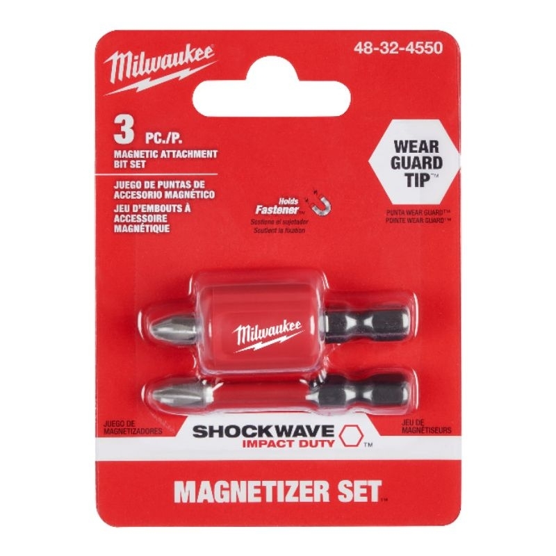 MILWAUKEE 48-32-4550 IMPACT DUTY MAGNETIC PH2 BIT SET Mata Obeng Magnet
