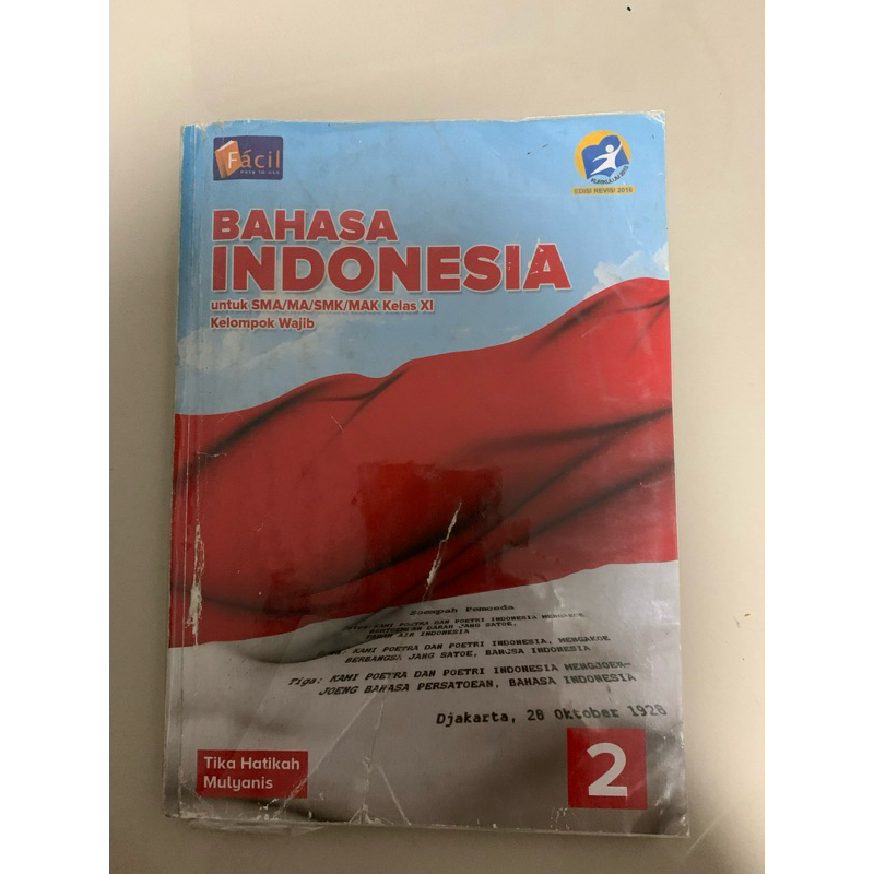 

buku bekas bahasa indonesia sma 2 kelas 11 xi edisi revisi 2016 k13 facil