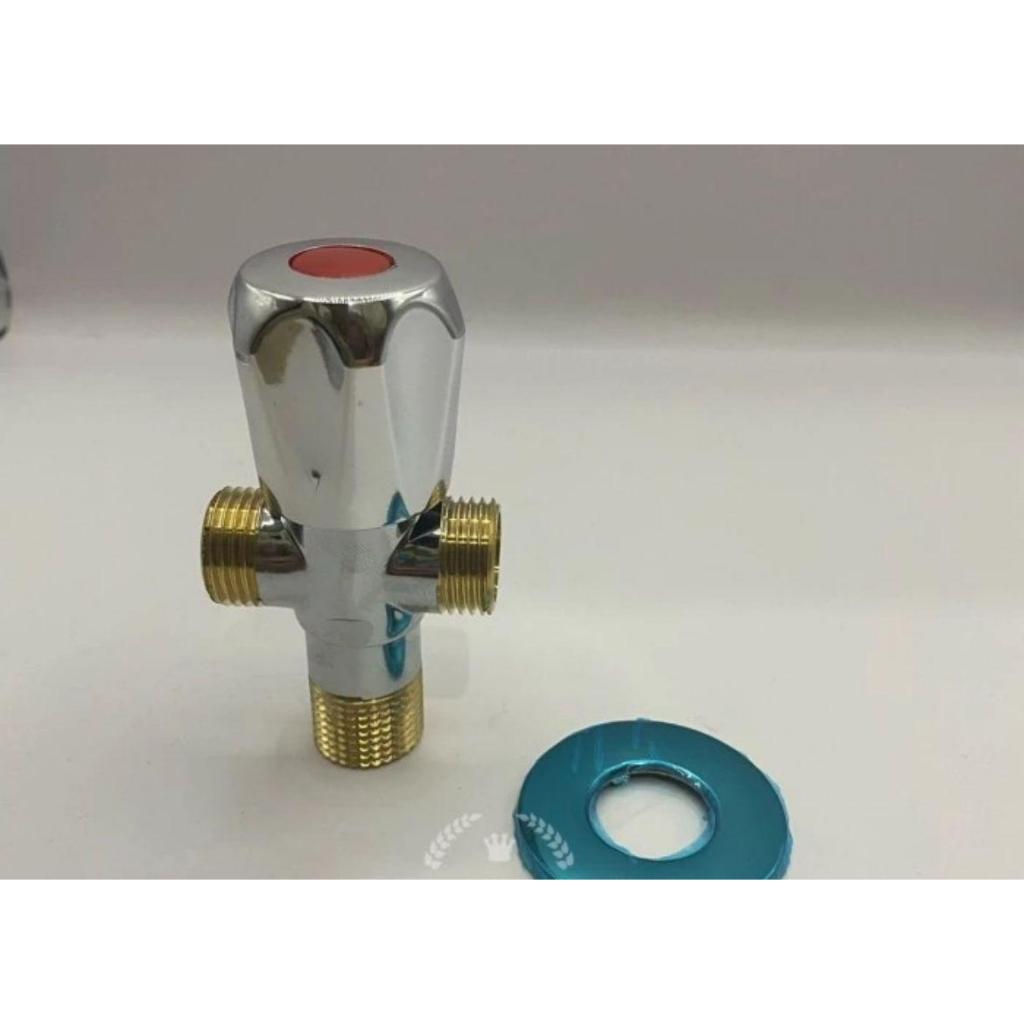 FAUCET - Stop Kran / Keran Double T Jet Shower WC Cabang Kuningan 1/2" Inch / Stop Kran Shower Doubl