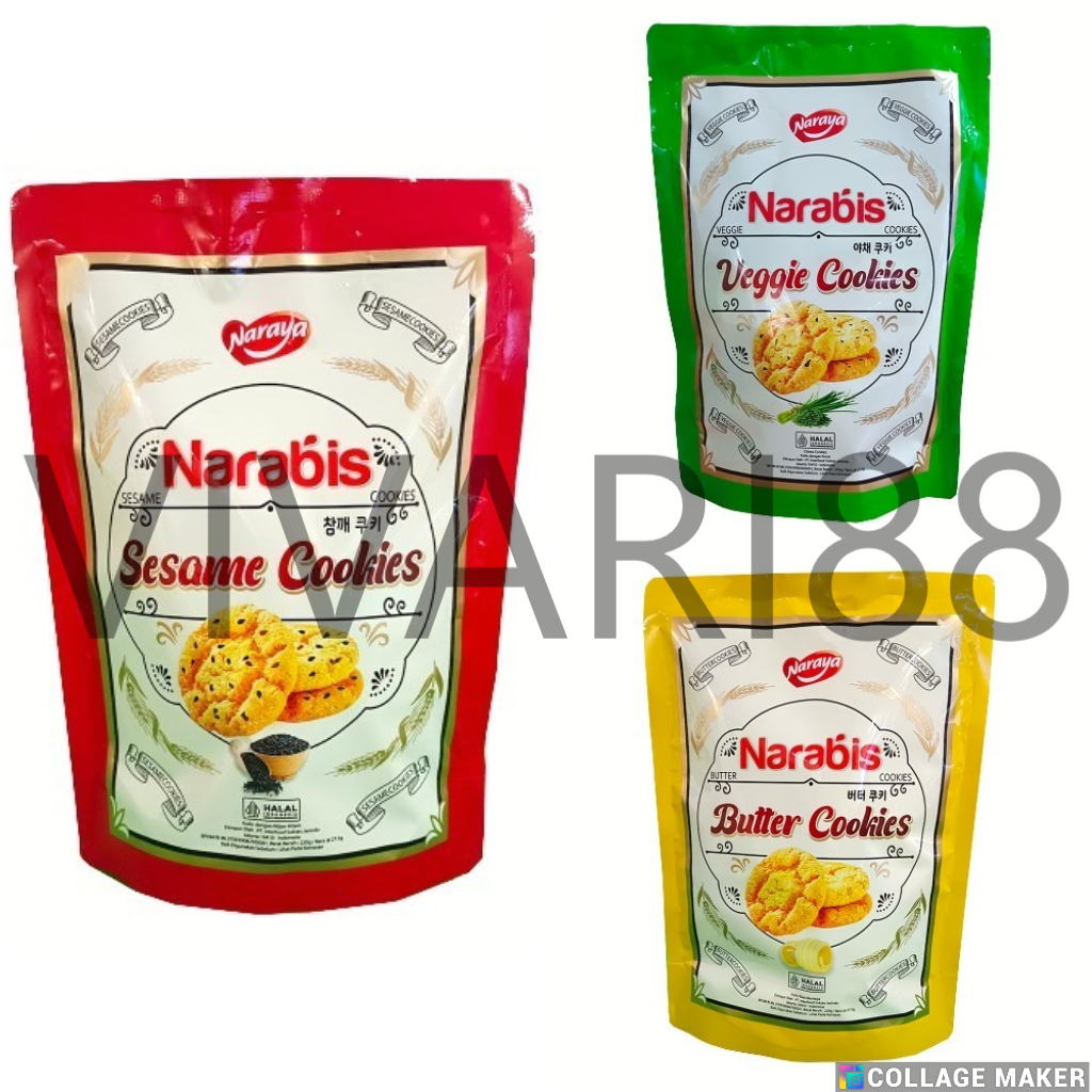 

Naraya Narabis Cookies 220g Butter / Sasame / Veggie