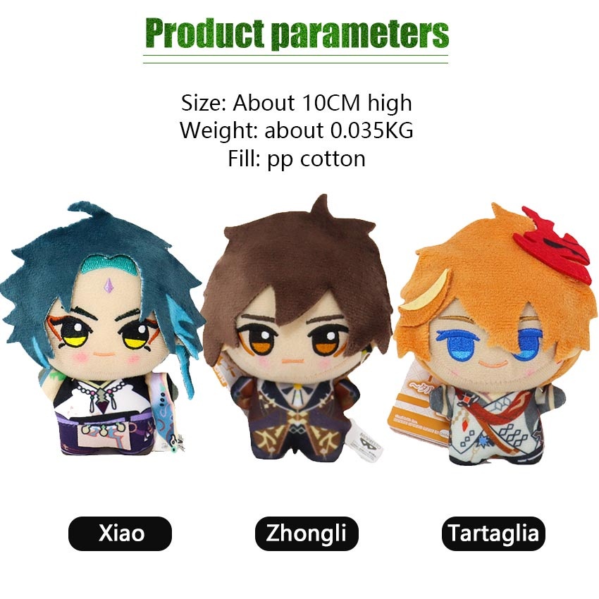 Sale Boneka Anime Genshin Impact ZhongLi Xiao Tartaglia Plush Doll Pendant Figures Toys Game Cute