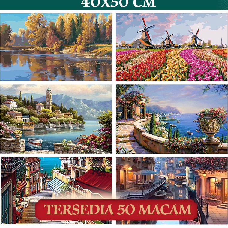 

KODE M6C4 4x5cm Canvas Paint By Number Kit Digital Oil Painting DIY Painting kit Lukisan