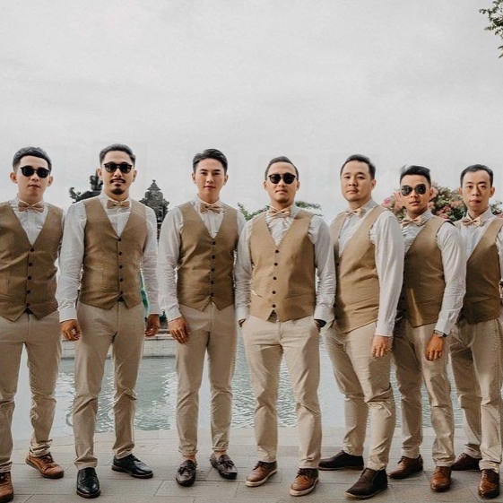 KODE D16B Groomsmen Seragam Rompi Setelan Dalaman Jas Pria