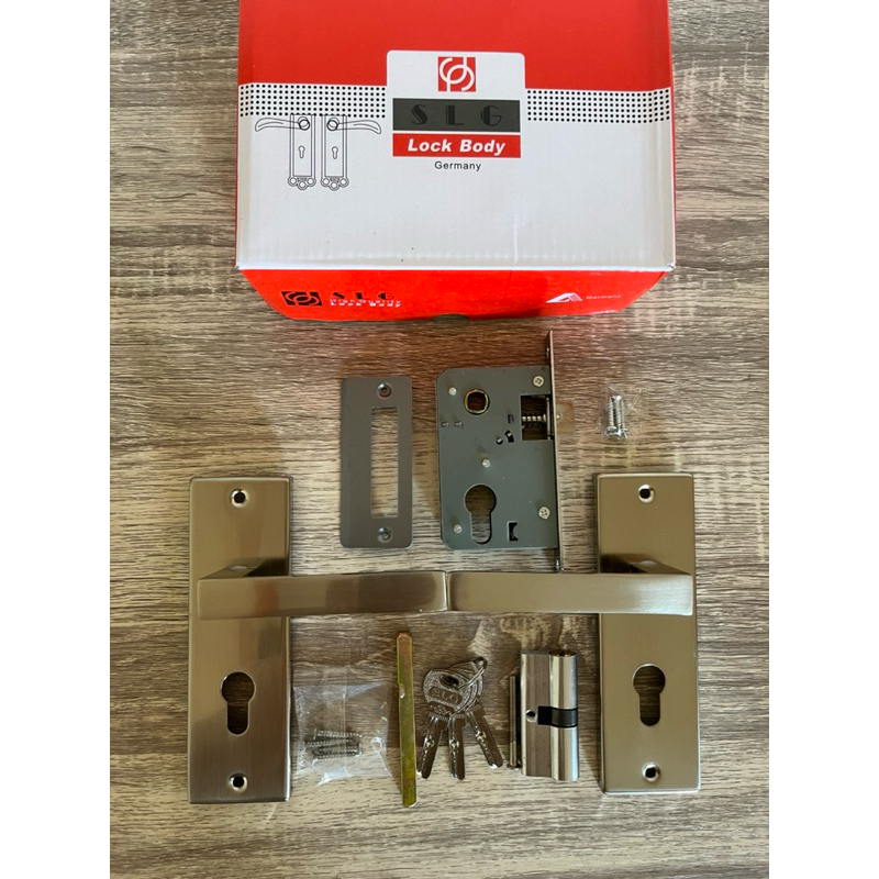 Handle Gagang Kunci Pintu Kecil Set Soligen SLG Putih Minimalis | Kunci Pintu Rumah Set Minimalis | 