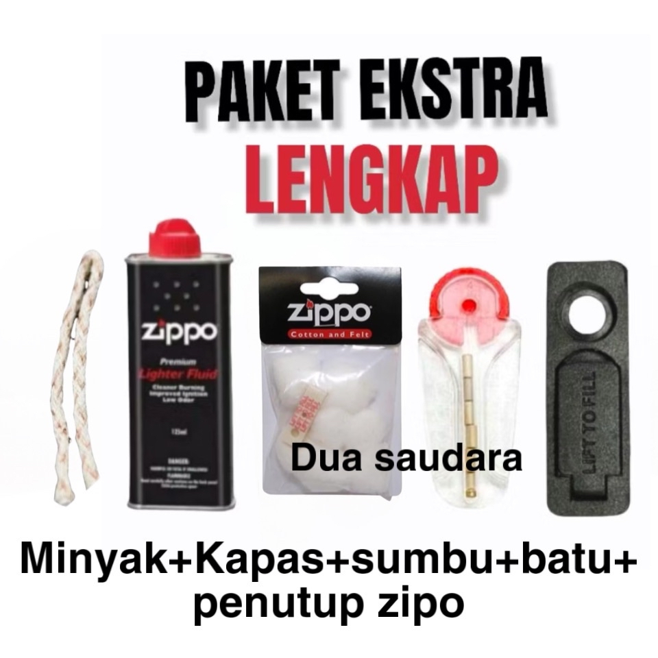 TERMURAHHH - Kapas Zippo Original Lengkap Plus Sumbu Minyak zippo fluid original paketan korek penut