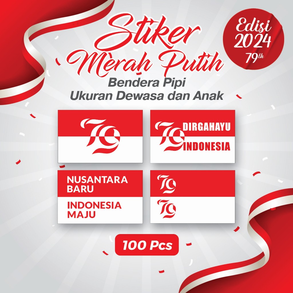 

Stiker Bendera Pipi Merah Putih 100 Pcs / Edisi Agustus 2024 / HUT RI 79