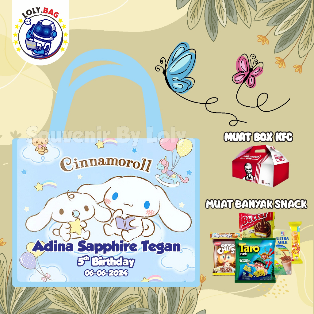

Tas Ultah / Tas Ulang Tahun Anak / Goodie Bag / Tas Murah Tema Cinnamoroll