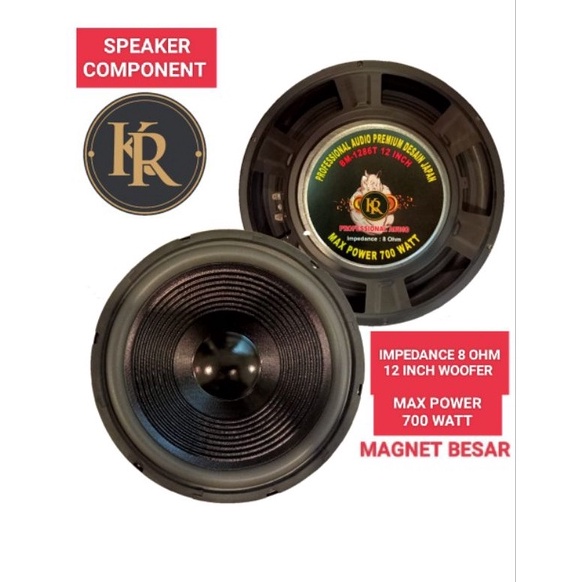 Stok terbatas Speaker component KR 12 INCH woofer magnet besar max 7 watt