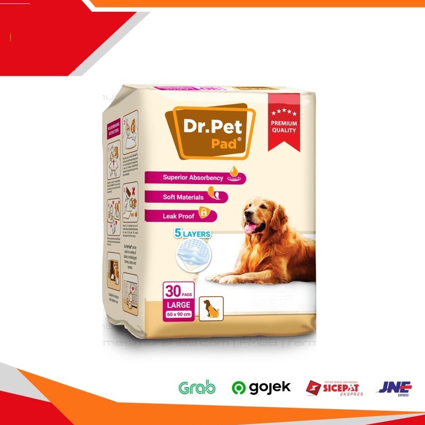 KODE G1I Underpad Hewan Dr PET PAD UK LARGE  Perlak Alas Kencing Kucing Anjing Isi 3 pcs