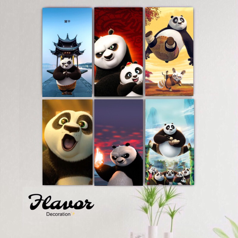 FLAVOR HIASAN PAJANGAN DINDING KUNGFU PANDA KARTUN HOME DECOR MINIMALIS POSTER KAYU WALL DECOR KAMAR