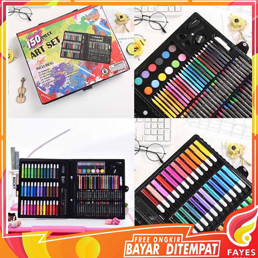 

KODE X9H4 FAYES COD Pensil Warna Cat air Set 15 Pcs Crayon Set Water Color Paint 15 Pcs Krayon Mewarnai Anak STY1