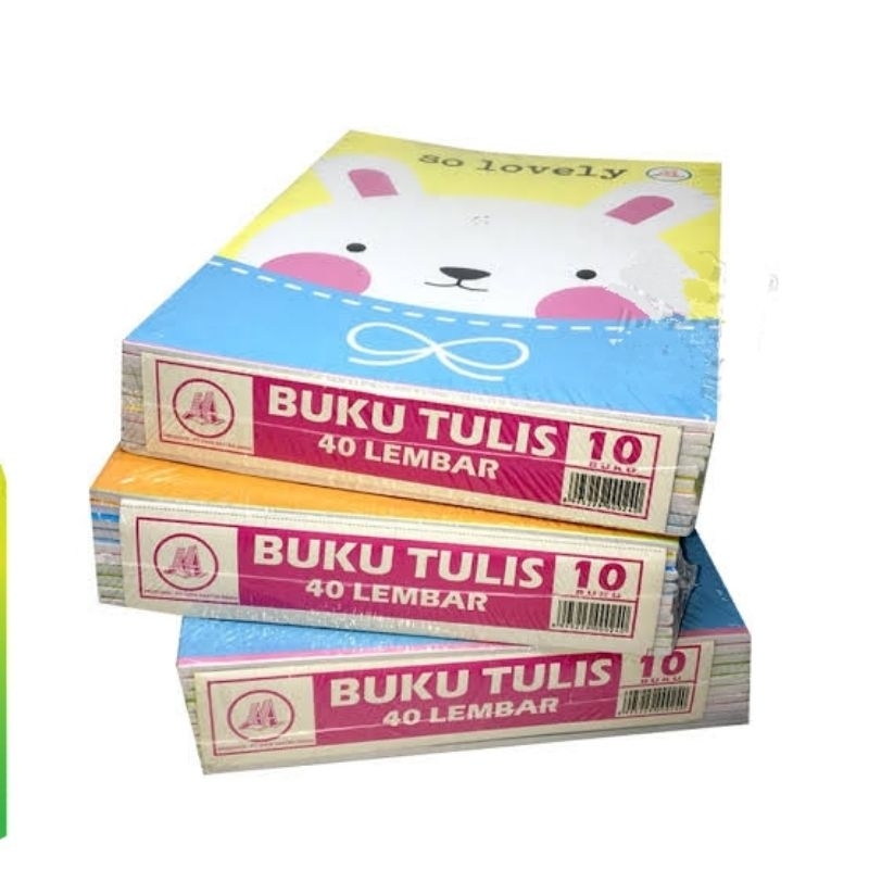 

Buku Tulis Pendek AA 40 Lembar (1 Pack Isi 10 Buku)